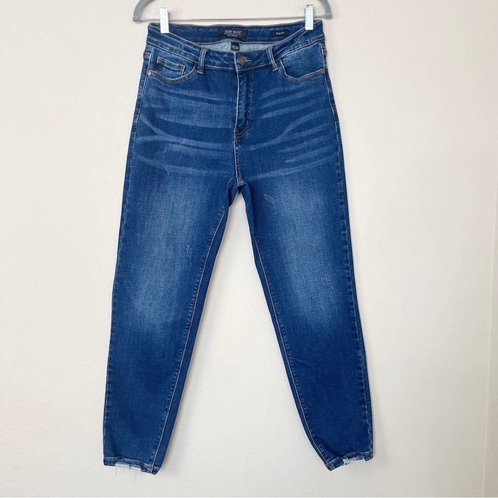 Judy Blue Slim Fit Distressed Dark Wash Jeans Size 11/30